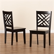 Bowery Hill Brown Finished Wood 2-Piece Dining Chair Set