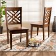 Bowery Hill Walnut Brown Finished Wood 2-Piece Dining Chair Set