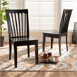 Bowery Hill Brown Finished Wood 2-Piece Dining Chair Set