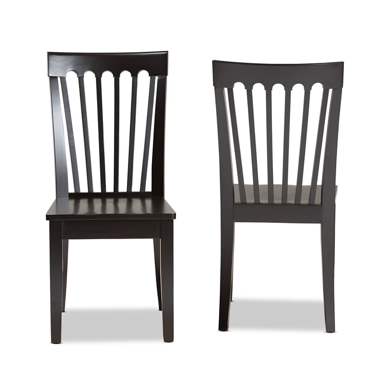 Bowery Hill Brown Finished Wood 2-Piece Dining Chair Set