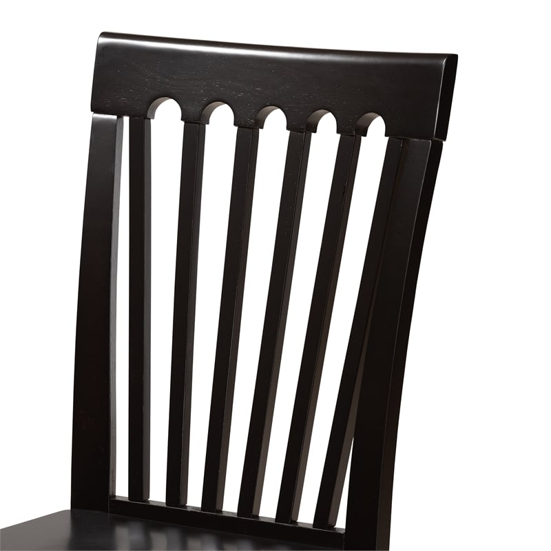 Bowery Hill Brown Finished Wood 2-Piece Dining Chair Set