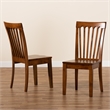 Bowery Hill Walnut Brown Finished Wood 2-Piece Dining Chair Set