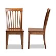 Bowery Hill Walnut Brown Finished Wood 2-Piece Dining Chair Set