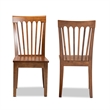 Bowery Hill Walnut Brown Finished Wood 2-Piece Dining Chair Set