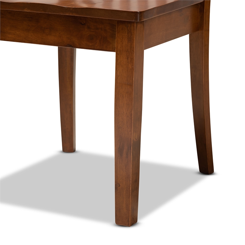 Bowery Hill Walnut Brown Finished Wood 2-Piece Dining Chair Set