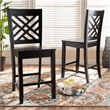 Bowery Hill Brown Finished Wood 2-Piece Counter Stool Set