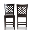 Bowery Hill Brown Finished Wood 2-Piece Counter Stool Set