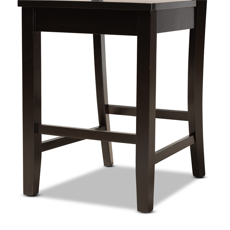 Bowery Hill Brown Finished Wood 2-Piece Counter Stool Set
