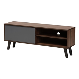 Bowery Hill Modern Engineered Wood TV Stand for TVs up to 47&quot in Walnut Brown