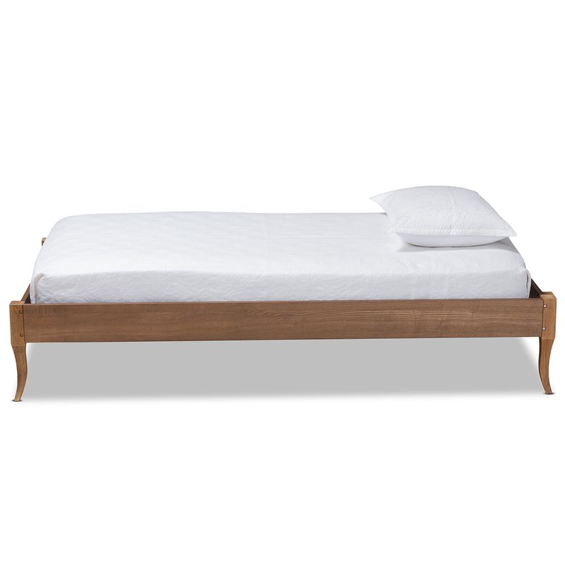 Bowery Hill Ash Walnut Finished Wood Twin Size Platform Bed Frame