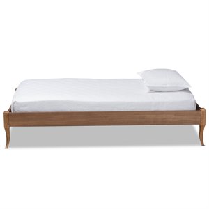 Bowery Hill Ash Walnut Finished Wood Twin Size Platform Bed Frame