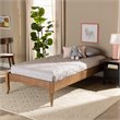 Bowery Hill Ash Walnut Finished Wood Twin Size Platform Bed Frame