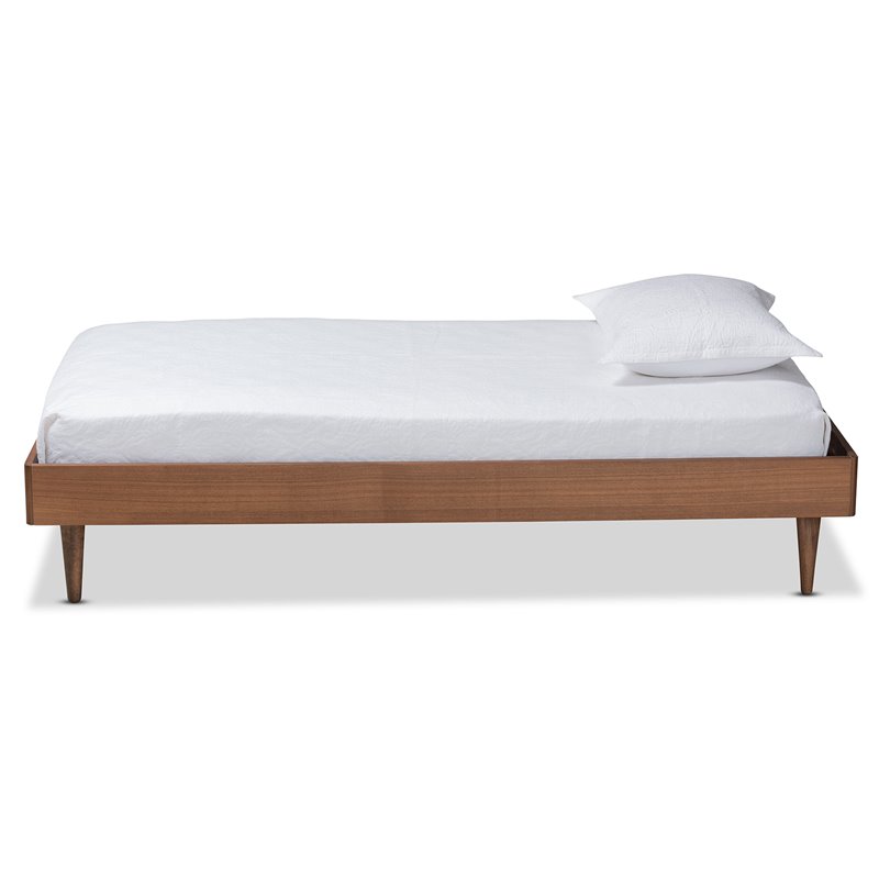 Bowery Hill Ash Walnut Finished Wood Twin Size Platform Bed Frame