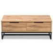 Bowery Hill Oak Brown and Black 2-Drawer Coffee Table