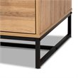 Bowery Hill Oak Brown and Black 2-Drawer Coffee Table