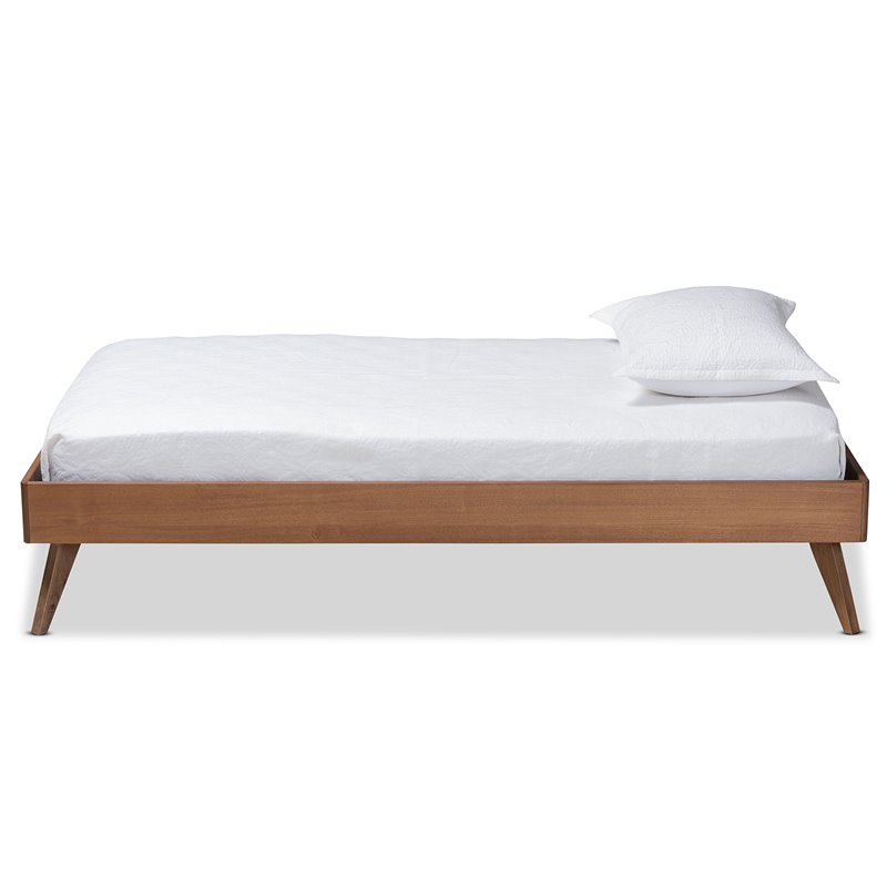 Bowery Hill Ash Walnut Finished Wood Twin Size Platform Bed Frame
