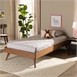 Bowery Hill Ash Walnut Finished Wood Twin Size Platform Bed Frame