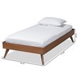 Bowery Hill Ash Walnut Finished Wood Twin Size Platform Bed Frame