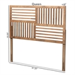Bowery Hill Modern Rubber Wood Queen Size Headboard in Ash Walnut