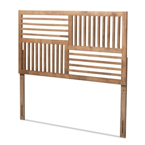 Bowery Hill Modern Rubber Wood Queen Size Headboard in Ash Walnut