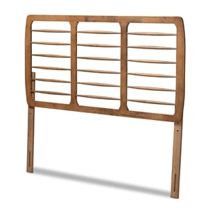 Bowery Hill Modern Rubber Wood Full Size Headboard in Walnut