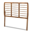 Bowery Hill Modern Rubber Wood Queen Size Headboard in Walnut