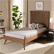 Bowery Hill Ash Walnut Finished Wood Twin Size Platform Bed