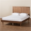 Bowery Hill Ash Walnut Finished Wood Queen Size Platform Bed