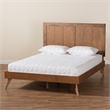 Bowery Hill Ash Walnut Finished Wood Queen Size Platform Bed