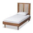 Bowery Hill Ash Walnut Finished Wood Twin Size Platform Bed