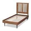 Bowery Hill Ash Walnut Finished Wood Twin Size Platform Bed