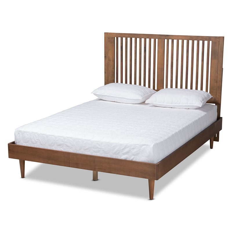Bowery Hill Ash Walnut Finished Wood Full Size Platform Bed