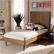 Bowery Hill Ash Walnut Finished Wood Twin Size Platform Bed