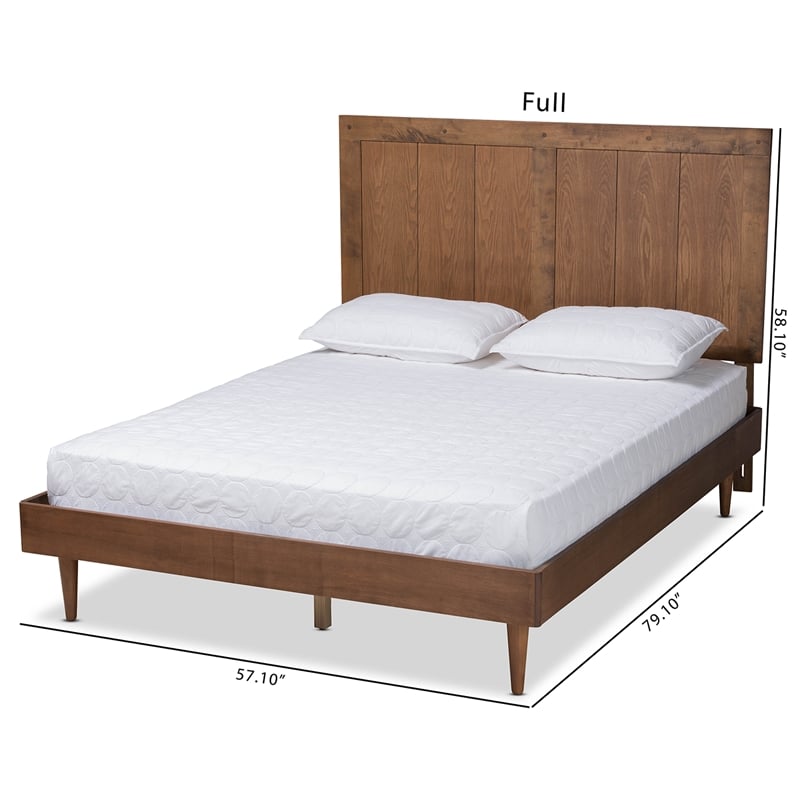 Bowery Hill Ash Walnut Finished Wood King Size Platform Bed