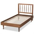 Bowery Hill Ash Walnut Finished Wood Twin Size Platform Bed