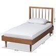 Bowery Hill Ash Walnut Finished Wood Twin Size Platform Bed
