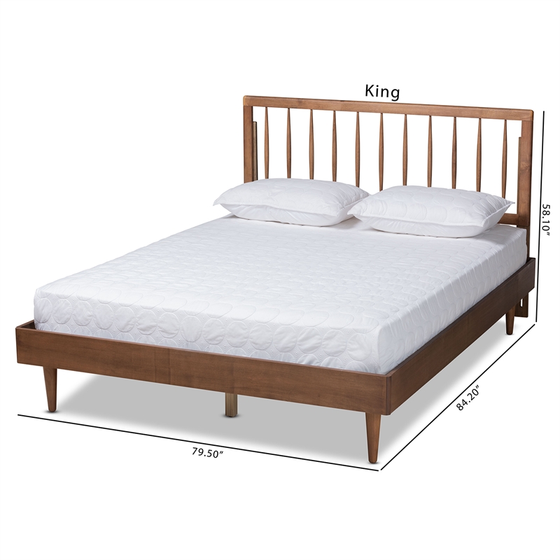 Bowery Hill Ash Walnut Finished Wood Full Size Platform Bed