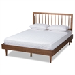 Bowery Hill Ash Walnut Finished Wood Queen Size Platform Bed
