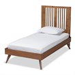 Bowery Hill Transitional Ash Walnut Finished Wood Twin Size Platform Bed