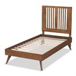 Bowery Hill Transitional Ash Walnut Finished Wood Twin Size Platform Bed