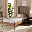 Bowery Hill Transitional Ash Walnut Finished Wood Twin Size Platform Bed