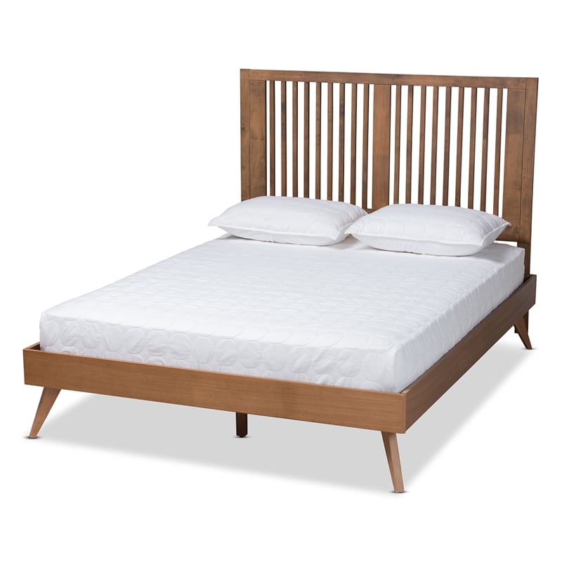 Bowery Hill Transitional Ash Walnut Finished Wood Full Size Platform Bed