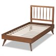 Bowery Hill Ash Walnut Finished Wood Twin Size Platform Bed