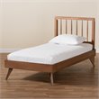 Bowery Hill Ash Walnut Finished Wood Twin Size Platform Bed