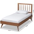 Bowery Hill Ash Walnut Finished Wood Twin Size Platform Bed