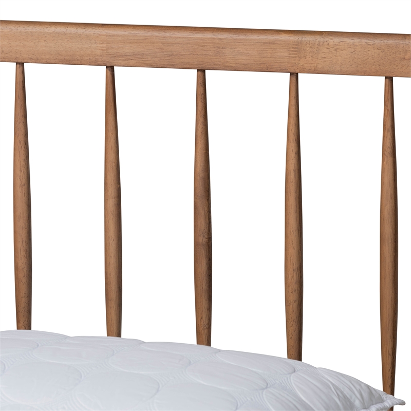 Bowery Hill Ash Walnut Finished Wood Queen Size Platform Bed