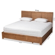 Bowery Hill Brown Finished Wood King Size 3-Drawer Platform Storage Bed
