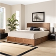 Bowery Hill Brown Finished Wood King Size 3-Drawer Platform Storage Bed