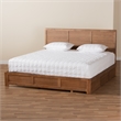 Bowery Hill Brown Finished Wood King Size 3-Drawer Platform Storage Bed