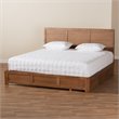 Bowery Hill Brown Finished Wood King Size 3-Drawer Platform Storage Bed